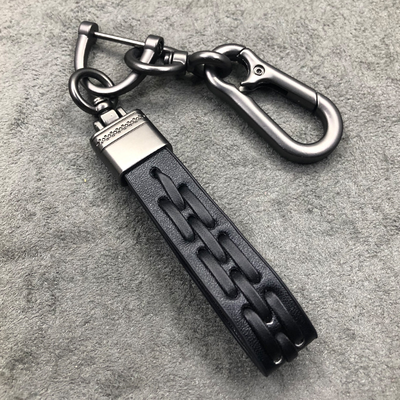Leather Woven Car Keychain