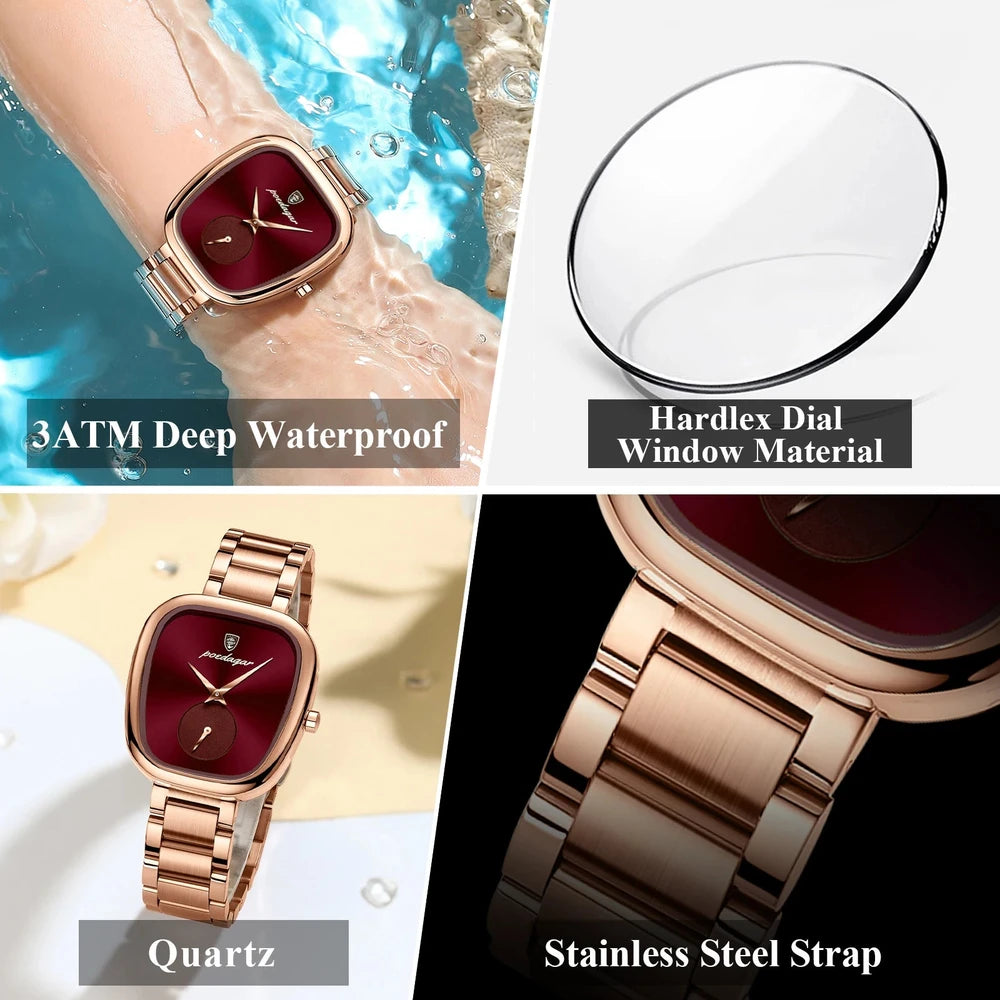 POEDAGAR High Quality Luxury Watches For Women Stainless Steel Waterproof Elegant Ladies Wristwatch Fashion Quartz Woman's Watch