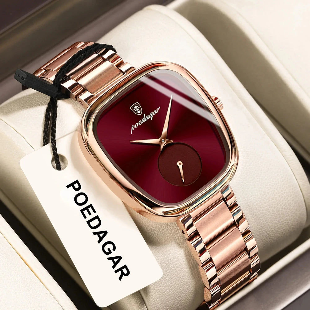 POEDAGAR High Quality Luxury Watches For Women Stainless Steel Waterproof Elegant Ladies Wristwatch Fashion Quartz Woman's Watch