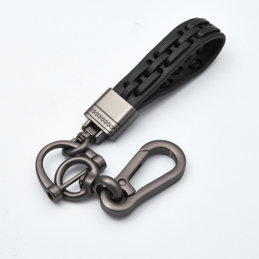 Leather Woven Car Keychain