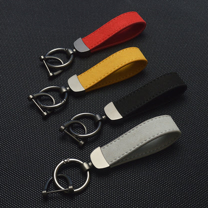 Personalized Suede Car Key Chain - Multi-color Design