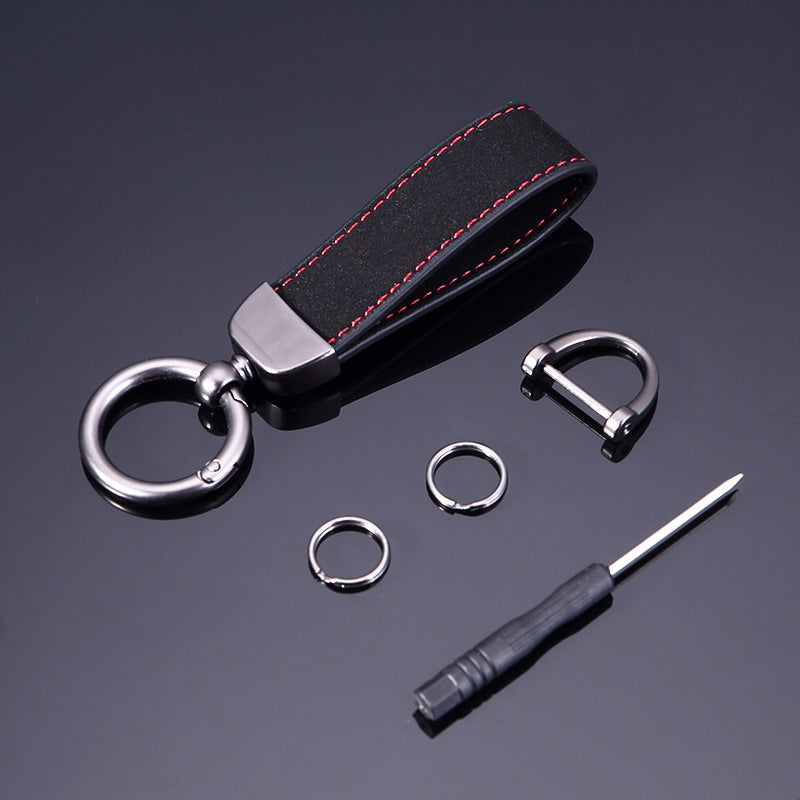 Personalized Suede Car Key Chain - Multi-color Design