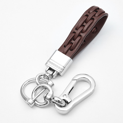 Leather Woven Car Keychain